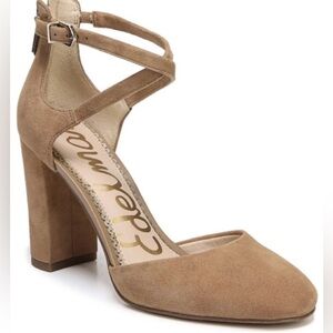 Sam Edelman Women's Simmons Pump Cords Ankle Suede Camel, Size 7